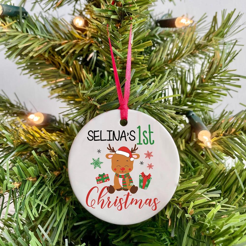 Custom Name Baby Ornament Personalized Infant Keepsake Gift Xmas Party Decrto Decoration Photo Prop Baby Photography Accessories