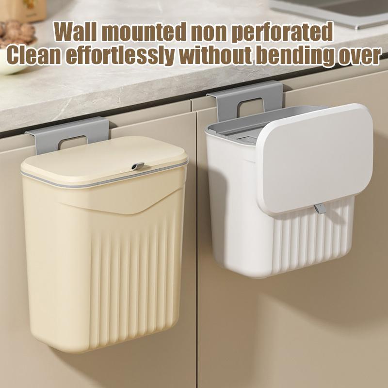 Bathroom Press Trash Can With Lid Wall Mounted Hanging Garbage Bin Waterproof Narrow Seam Rubbish Bin Toilet Wastebasket