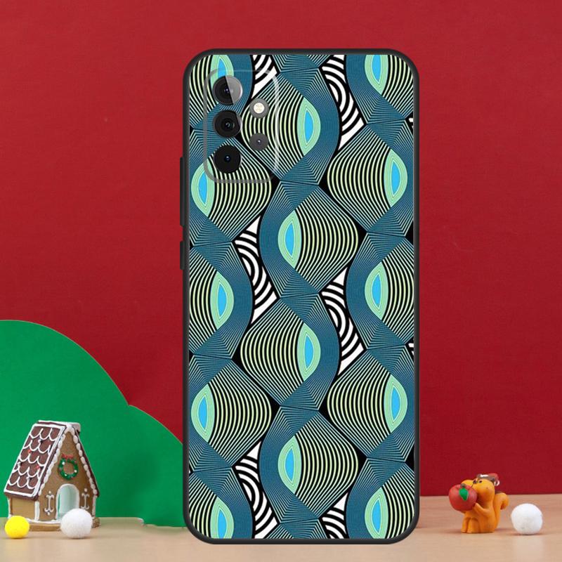 African Wax Pattern Fabric Case For Samsung Galaxy A56 A33 A13 A36 A23 A52 A32 A12 A54 A34 A14 A16 A53 A15 A35 A55 A17