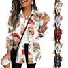 Women's Casual Loose Fit Christmas Print Button-Front Long Sleeve Cardigan Top
