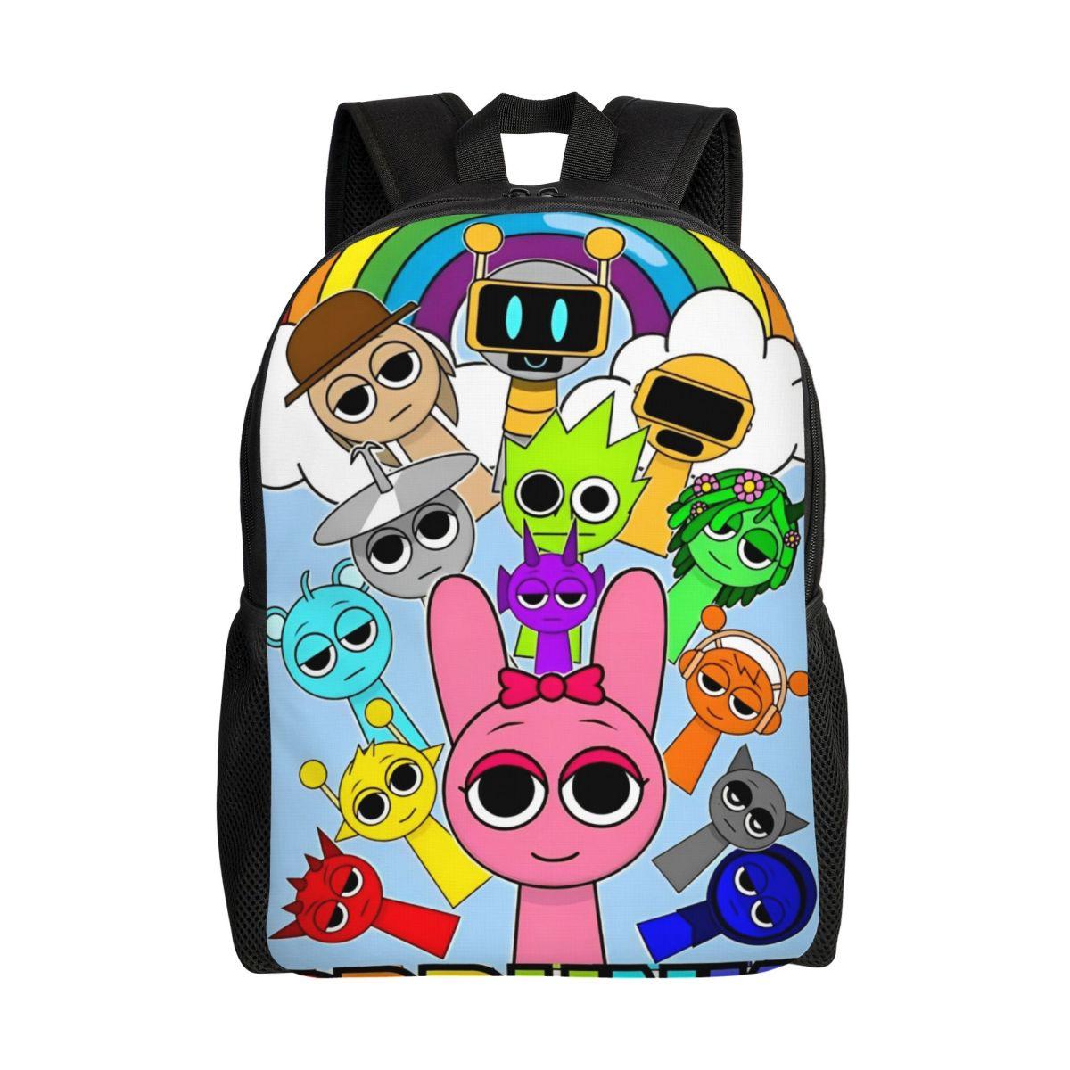 

Sprunki Incredibox Game Teenage Backpack with Pocket Student Business Daypack for Men Women Laptop Computer Canvas Bags 16 inches