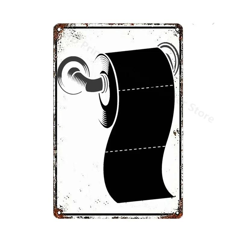 Toilet Sign Vintage Funny Metal Tin Signs Retro WC Lavatory Toilettes Wall Poster Art Bar Club Bathroom Toilet Wall Decor