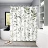 Einzelner Nordic Green Leaf Digitaldruck Duschvorhang - Wasserdicht, Ideal Für Badezimmerdekoration & Toilettentrennung