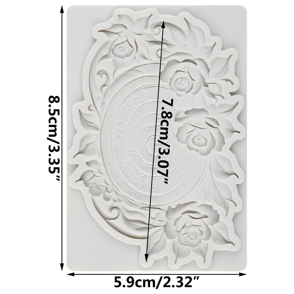 Barocker Blumenrahmen Silikonform Rosenblume Fondantformen Kuchendekorationswerkzeuge Themenkuchen Dessert Dekoriert Schokoladenbonbonform