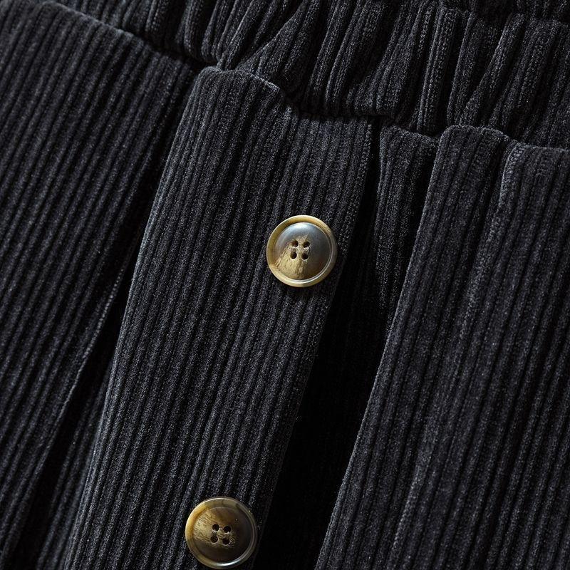 Podzim Zima Silná dělená poloviční sukně Dámská žinylková sukně do A s vysokým pasem Velká dlouhá sukně s kapsami