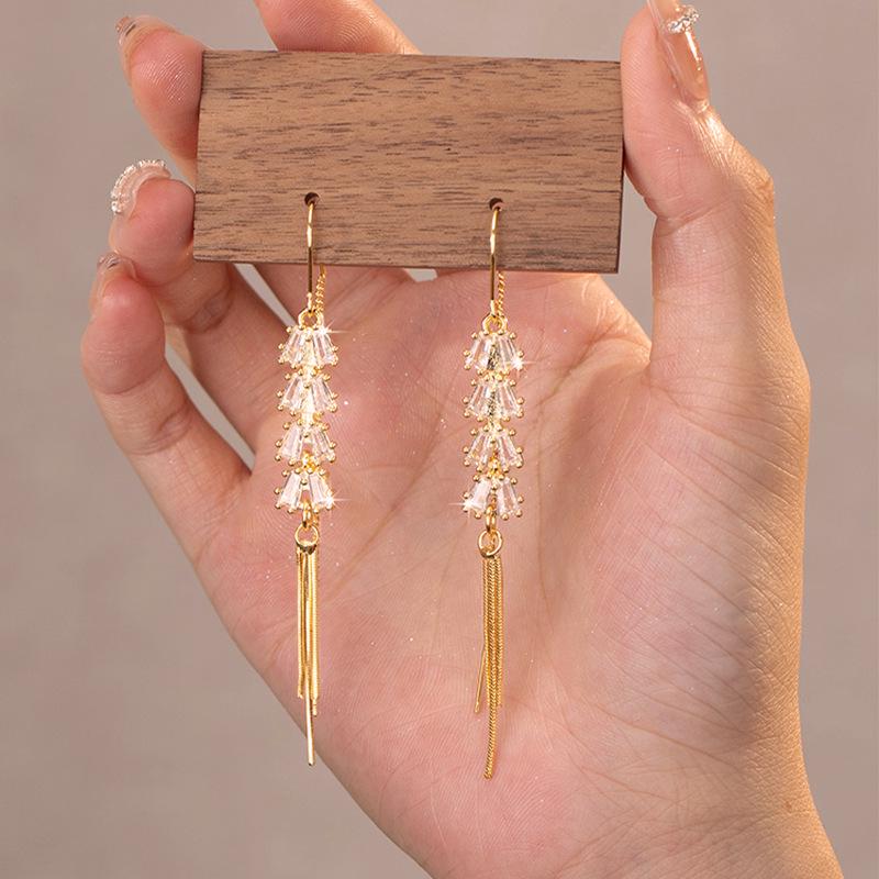 Wheat Ear Tassel Earrings 2024: Versatile, Exquisite Design for Larger Faces