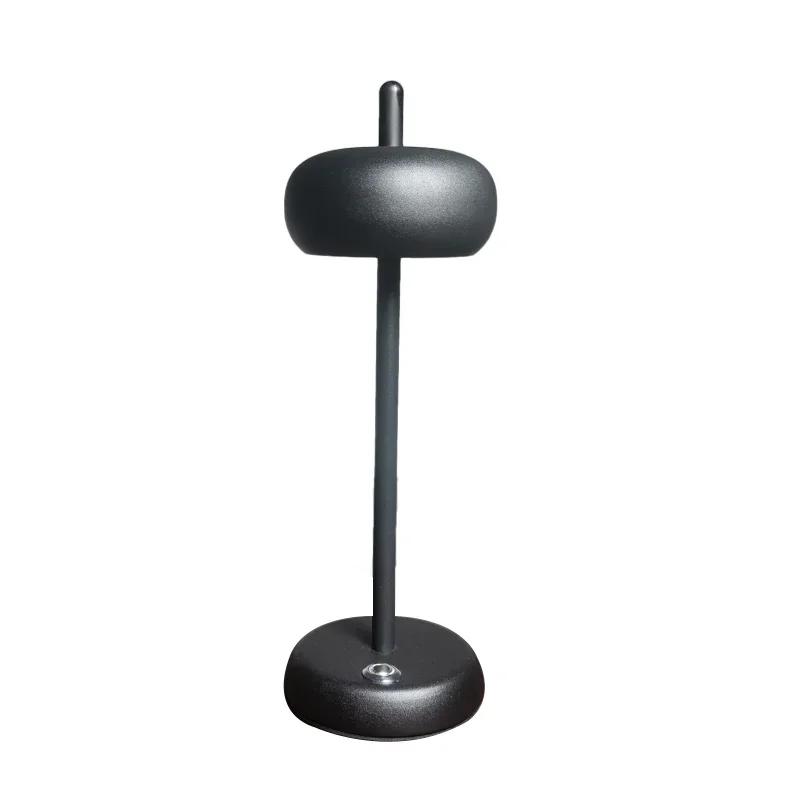 

Rechargeable Art Design Circular Table Lamp LED Cordless Table Lamp Bedside Lamp Bedroom Portable Home Decoration Lighting USB Rechargeable чорний