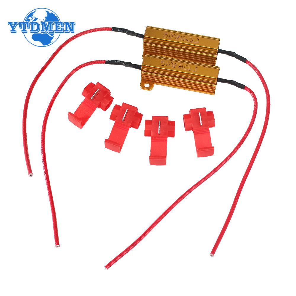 2PCS 50W 8 Ohm Load Resistor for Led Lights, 50W Power Resistor 12V 8R Steering Decoder Resistors for Car Turn Signal Lamp