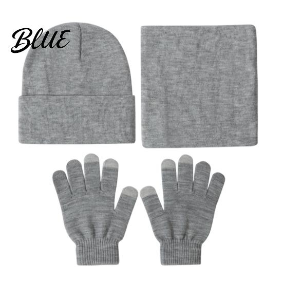Casual Autumn Winter Outfit Accessories Warm Three-piece Set Knitted Hat Scarf And Touch Screen Cozy Wear Gloves Essentials Soft Acrylic Windproof