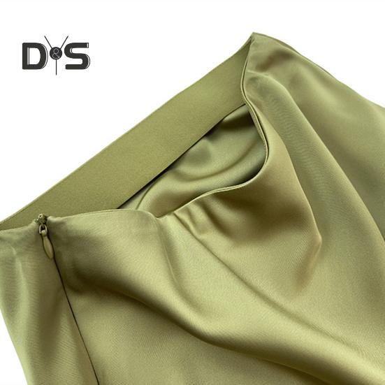 Damska długa spódnica elastyczna z wysokim stanem gładka spódnica typu rybka z bocznym zamkiem błyskawicznym jednolity kolor bezszwowa oddychająca spódnica