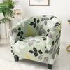 Stretch Printed Club Chair Slipcover Washable Armchair Protector Tub Sofa Cover For Living Room Furniture