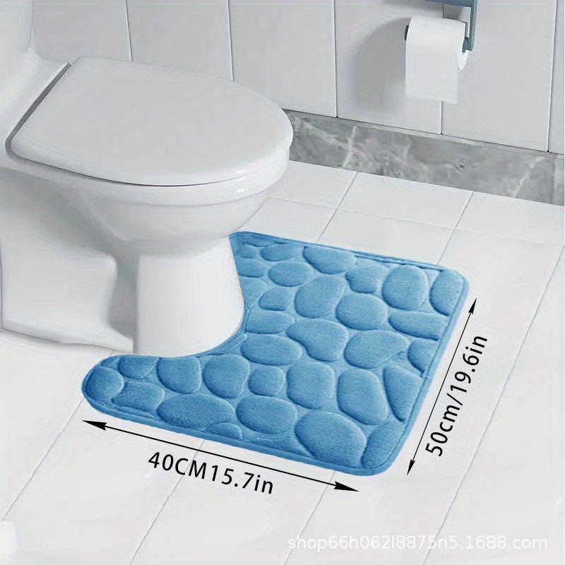 50cm Thick Flannel U-Shaped Floor Mat for Bathroom  Absorbent Toilet Mat