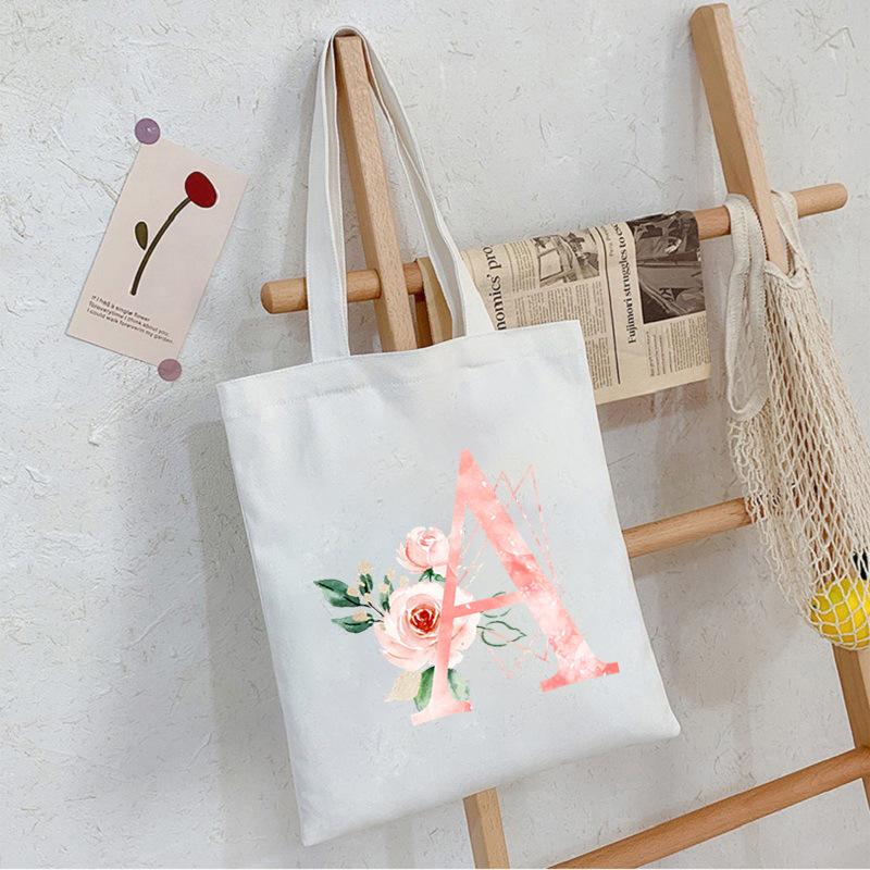 Alphabet Letter A-Z Printed Shoulder Bag Female Casual Student Crossbody Bag Large Capacity