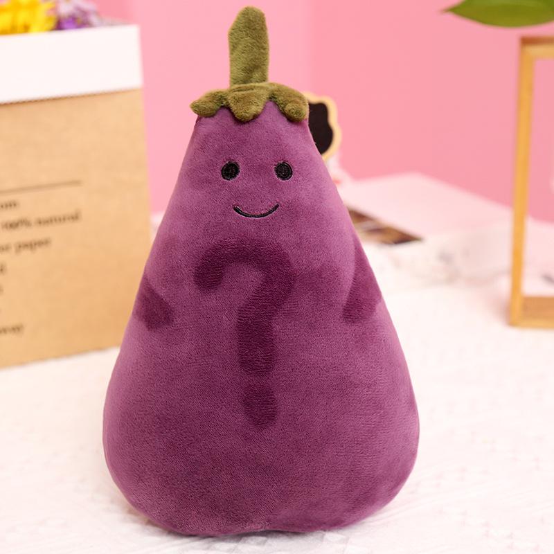 

Purple JC eggplant doll throw pillow plush doll new eggplant total wholesale vegetables small eggplant Internet celebrity toys 25cm