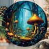 2D Flat Hanging Decorative Signs,interior Wall or Door Decoration,garden Decoration,the Pattern Is Mushrooms and Forests,housewarming Gift for Friends