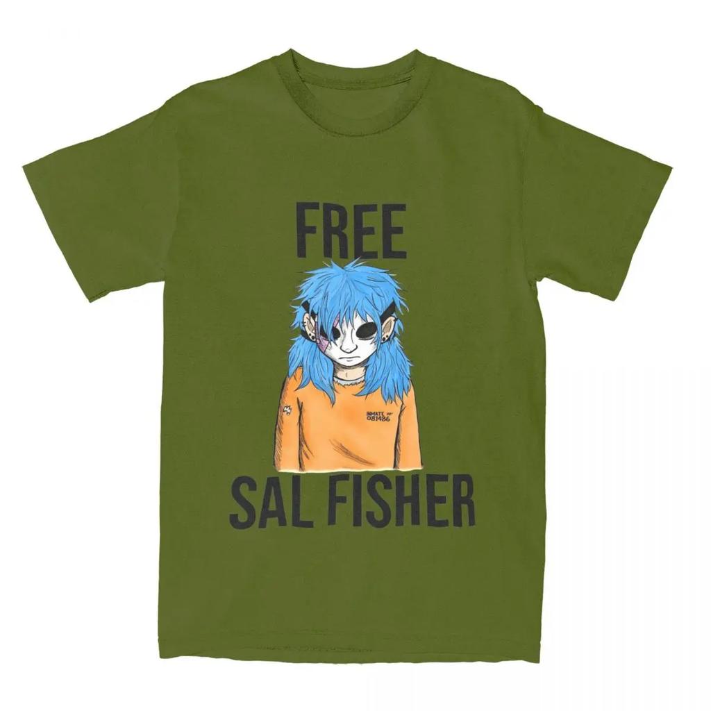 Nyhet Gratis Sal Fisher Sally Face T-skjorte Menn Kvinners Ren Bomull Sallyface T-skjorte Festklær