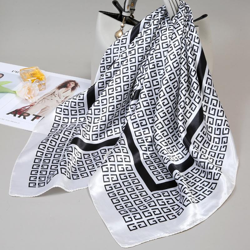 90 Square Scarves, Silk Scarves, Women's New Spring and Summer High-end Sense Versatile, Thin Scarves, Shawls Outside