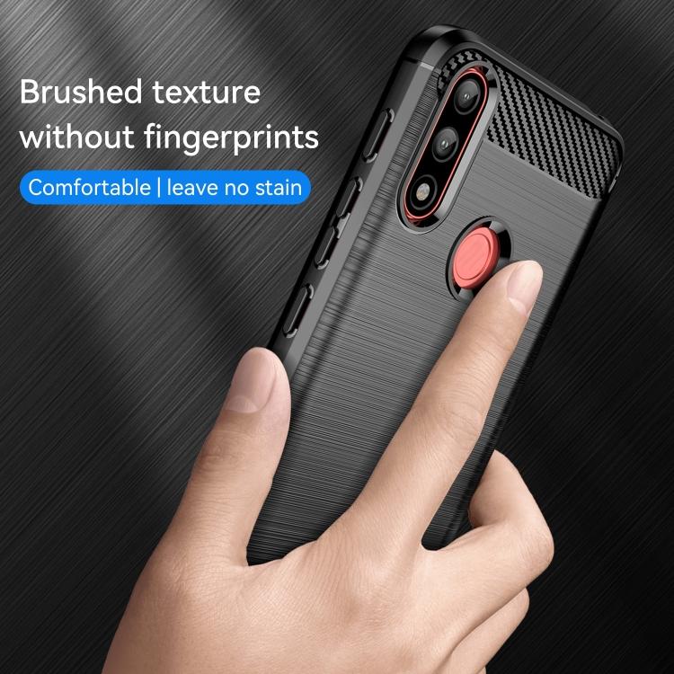For Lenovo K13 Brushed Texture Carbon Fiber TPU Phone Case