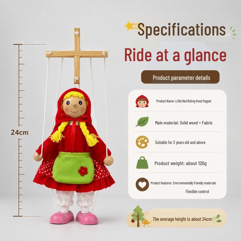Educational Big Bad Wolf Puppet with Movable Joints for Parent-Child Storytelling Fun