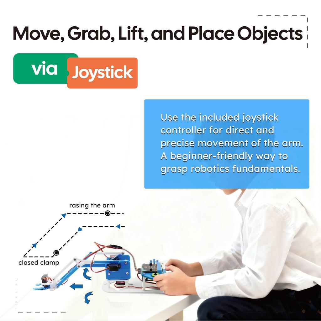 SIYEENOVE Microbit Smart Robot Arm Kit with Japanese PDF Instruction Manual 4DF Programmable Mechanical Arm Assembly Kit [Microbit V2 and AA Batteries