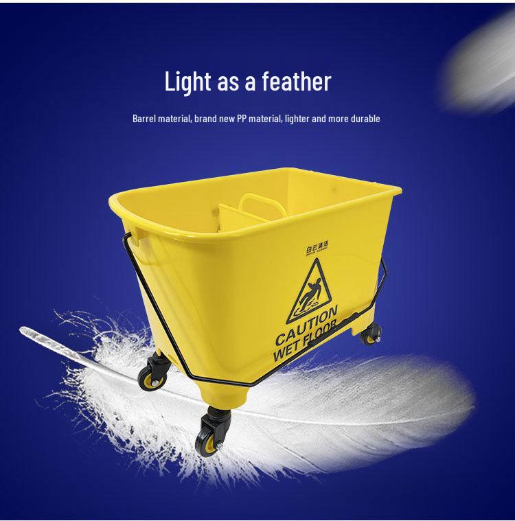 White Cloud Heavy-Duty Hands-Free Mop Bucket with Squeeze Water Extractor