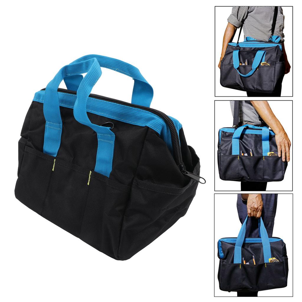 Electrician Tool Bag Tool Carrying Bag Tool Bag Wide Mouth Large Capacity Waterproof Handbag Oxford Cloth for Wrench Screwdriver