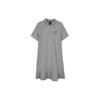 Logo Solid Color Sport Loose Simple Fashion Cool Feel Polo Neck Short Sleeve Dress Women Dresses Light-Gray L224W056-004F