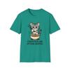 Unisex Softstyle T-Shirt Heroic Tabby Kitten Guards Ramen Bowl Funny Food Tee