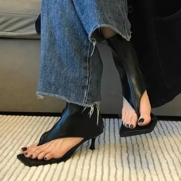 Fashion Mid Heels Sexy Women's Sandals Clip Toe Designer Elegant Heels Shoes 2025 Fad Summer Trend Party Shoes Pumps New Mujer Zapatos