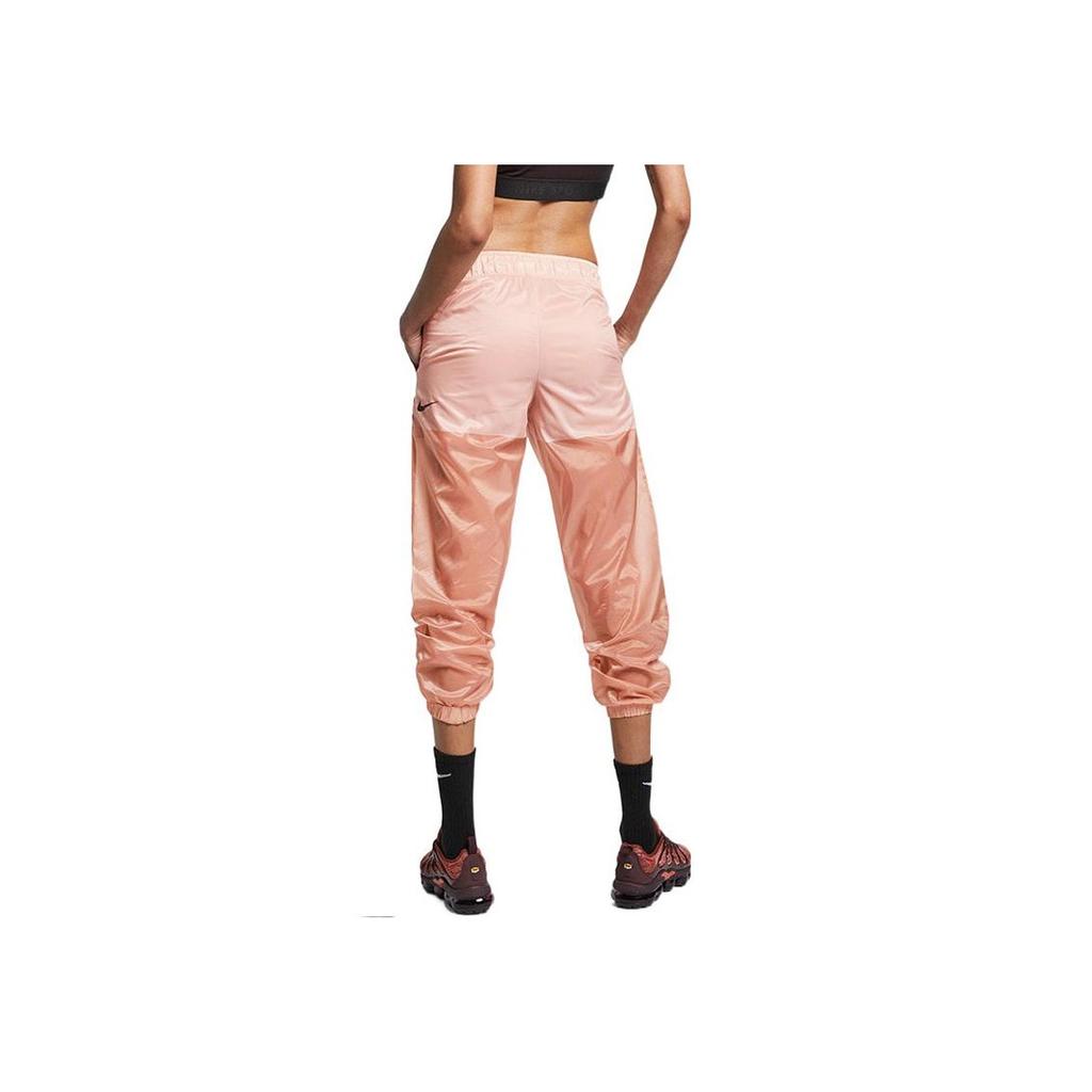 Nike Printed Brand Logo Elastic Cuff Retro Color Block Casual Pants Spring Women Bottoms Pink AV4269-605