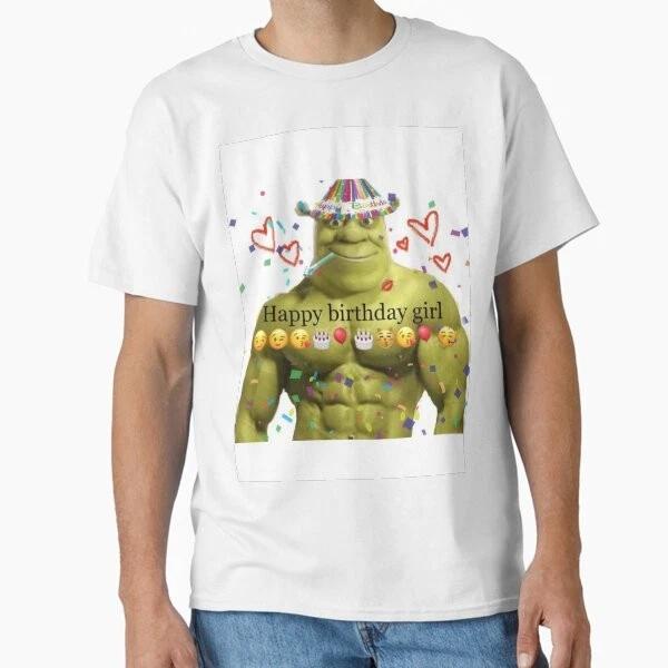 Muskulöser Shrek wünscht dir alles Gute zum Geburtstag Mädchen T-Shirt Hergestellt in USA Größe S2XL 4XL brown