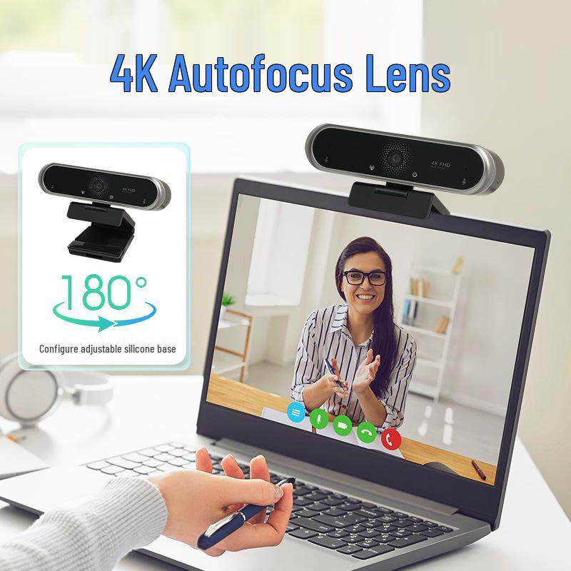 4K HD Portable Webcam with Night Vision & Auto Focus for Office, Home & Online Classes