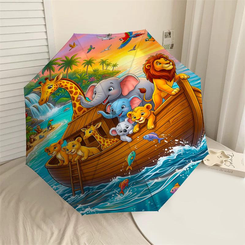 

1PC Boat Animal Umbrella-8-Rib Reinforced, Automatic Open, Lightweight & Durable, Fashion Accessory for Outdoor, H0352
