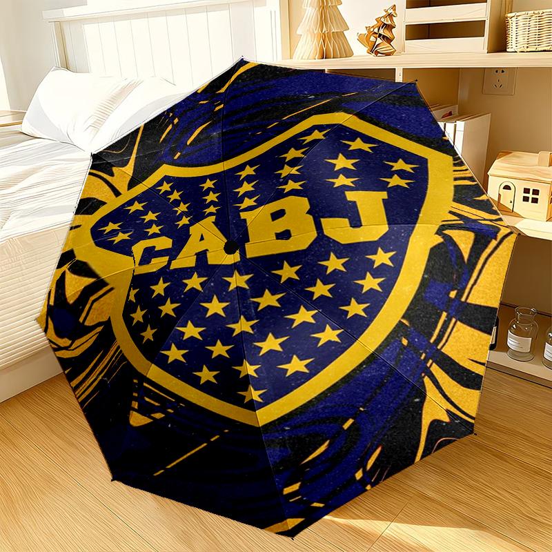 Football Club Emblem Umbrella 8-Frame for Travel, Camping, Casual Lightweight Portable Umbrella, Essential for Every Family Holidays Gift