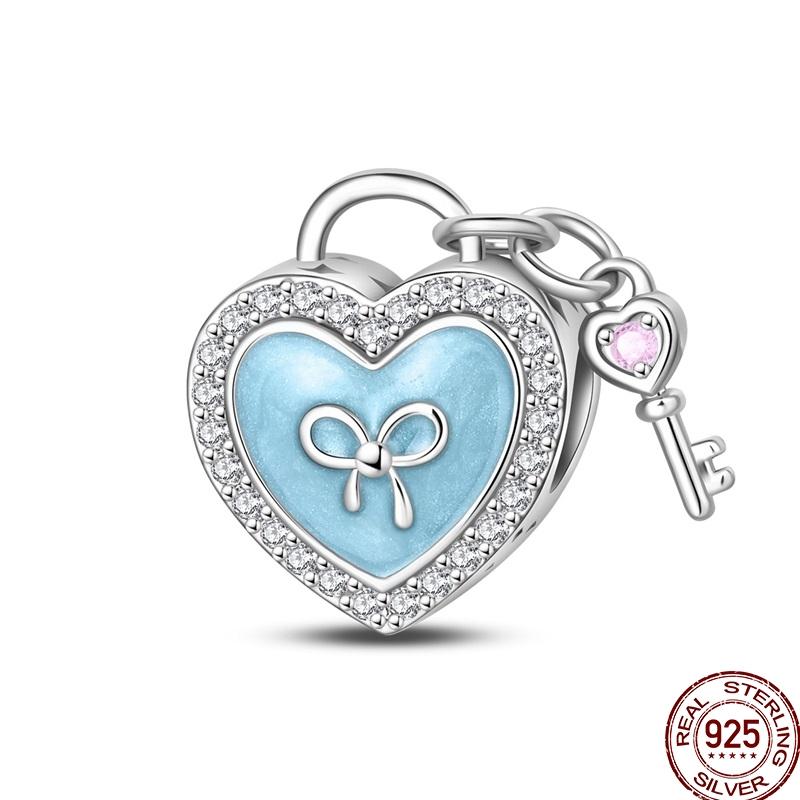 Authentic Stering copper Blue Bow Perfume Heart Charm Dancing shoes Bead Compatible With Authentic 3mm Bracelets Do It Yourself Ideal For Women Fine J