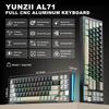 YUNZII AL71 Gaming Full Aluminum Mechanical NKRO Wireless RGB for Technical Standards Compliance Certified Crystal White 68% Keyboard, CNC, Hot-Swap,