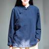 Herbst-T-Shirts mit chinesischem Design für Damen Atmungsaktives Damen-Baumwoll-Leinen-Hemd Bluse Chinesische Traditionelle Hanfu-Bluse