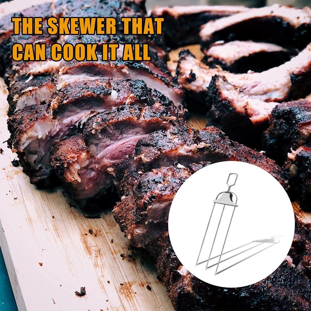 

Стальные 3-зубчатые иглы, бытовые палочки для кебаба, шампуры для барбекю, вилка для гриля, 3-ходовые вилки