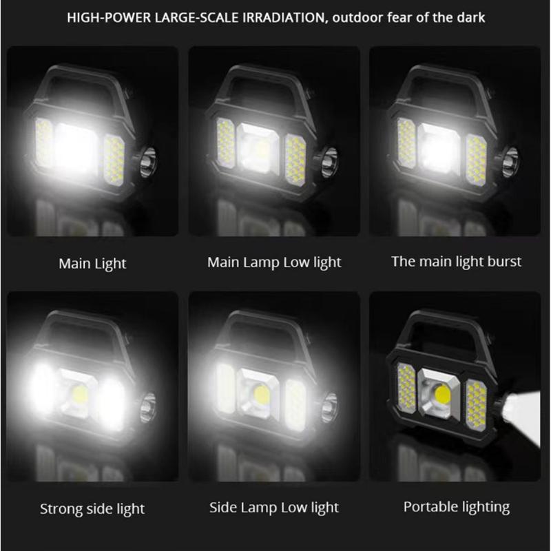 Solar Powered Handheld Light Outdoor Searchlight Charging Strong Light Ultra Bright Flashlight Long-range Floodlight Flashlight