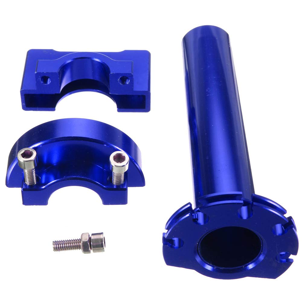 HANSWD Motorcycle CNC Aluminum 22mm Throttle Grip High Performance Twist Throttle Grip Cable Scooter Bike Pedal (Blue)