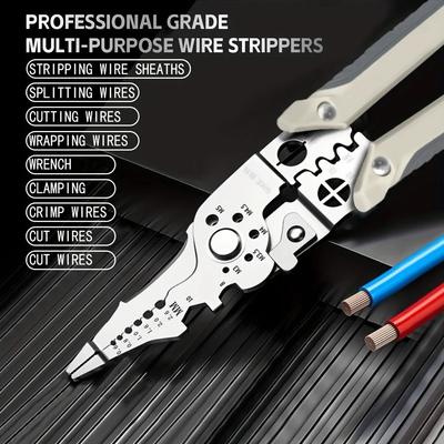 1Pcs Adjustable Wire Stripper Foldable Cable Cutting Nippers Stripping Tool  Electrician Pliers