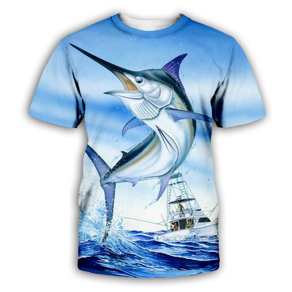 Summer Fishing 3D Print T-Shirts Men Women Hip Hop Short Sleeve T Shirt Oversized Outdoor Tees Harajuku Y2k Tops S Clothing