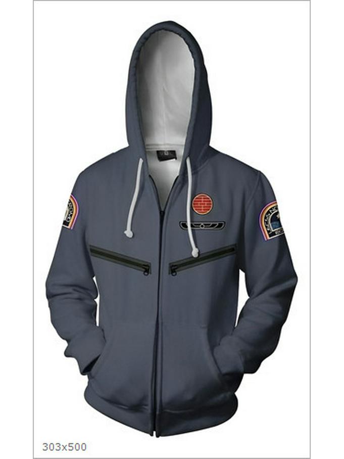 3D Printed Anime Hoodie with Mobile Suit Design - Japanese Anime Zipper Jacket