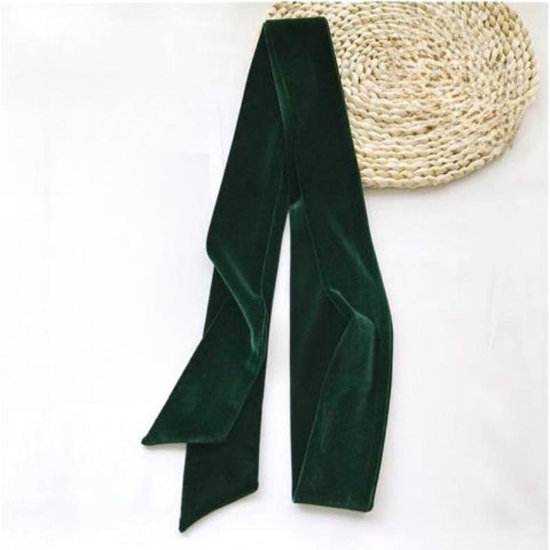 

Женский бархатный пояс с поясом для платья зелёный