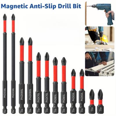 12-delige Magnetische Schroevendraaier Bit Set S2 Staal 1/4 Handvat Elektrische Schroevendraaier Bit Kruiskop Schroevendraaier Bit Slag Schroevendraaier Bit Elektrisch