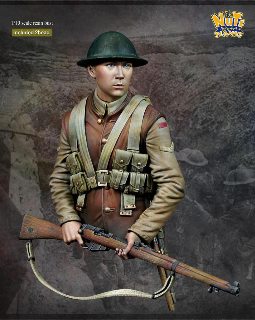 Nuts Planet British Infantry Last Man Standing Bust Resin Kit 1/10 NP-B048