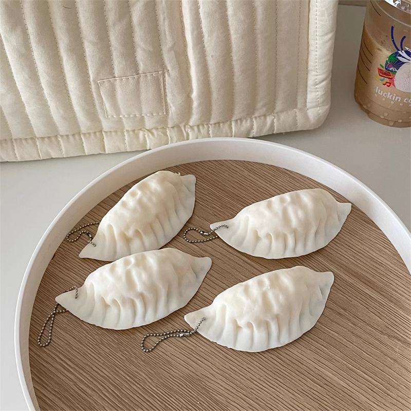Simulation Dumplings Decompression Toy Keychain Bag Pendant Cute Antistress Squishy Stress Relief Slow Rebound Toy