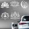 5Pcs Lotus Car Stickers Lotus Yoga Vinyl Car Decals Summer Flower Plastic Vehicle Decoration Decal for Auto Window and Body Cling