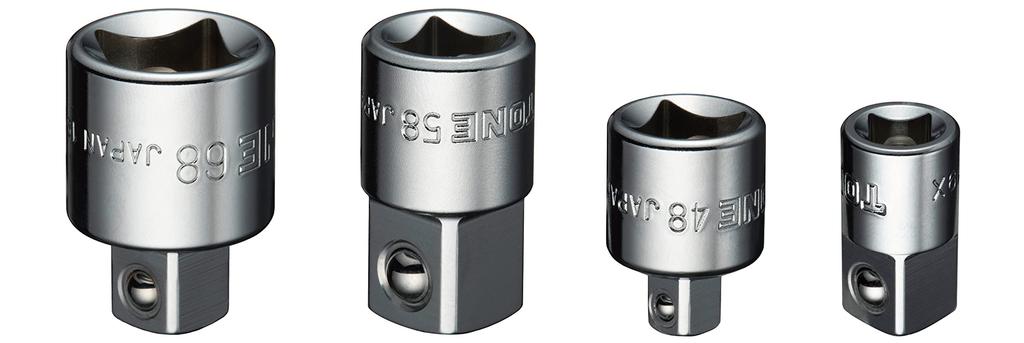 TONE SAS40 Socket Conversion Adapter and Drives and Includes 4 Adapters Set, 6.35mm, 9.5mm, 12.7mm (1/4", 3/8", 1/2"),