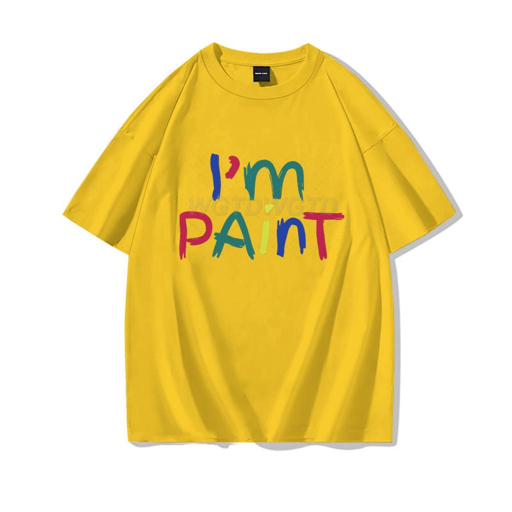 Valentinstag Partner Outfits Ich liebe es, mit den Fingern zu malen Ich bin Farbe T-Shirt Niedliches Herz Bunter Buchstaben Design Partner Shirt